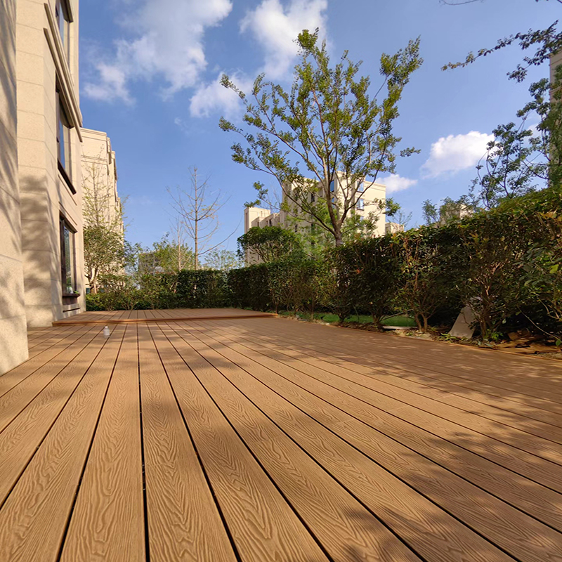 WPC decking installation outdoors