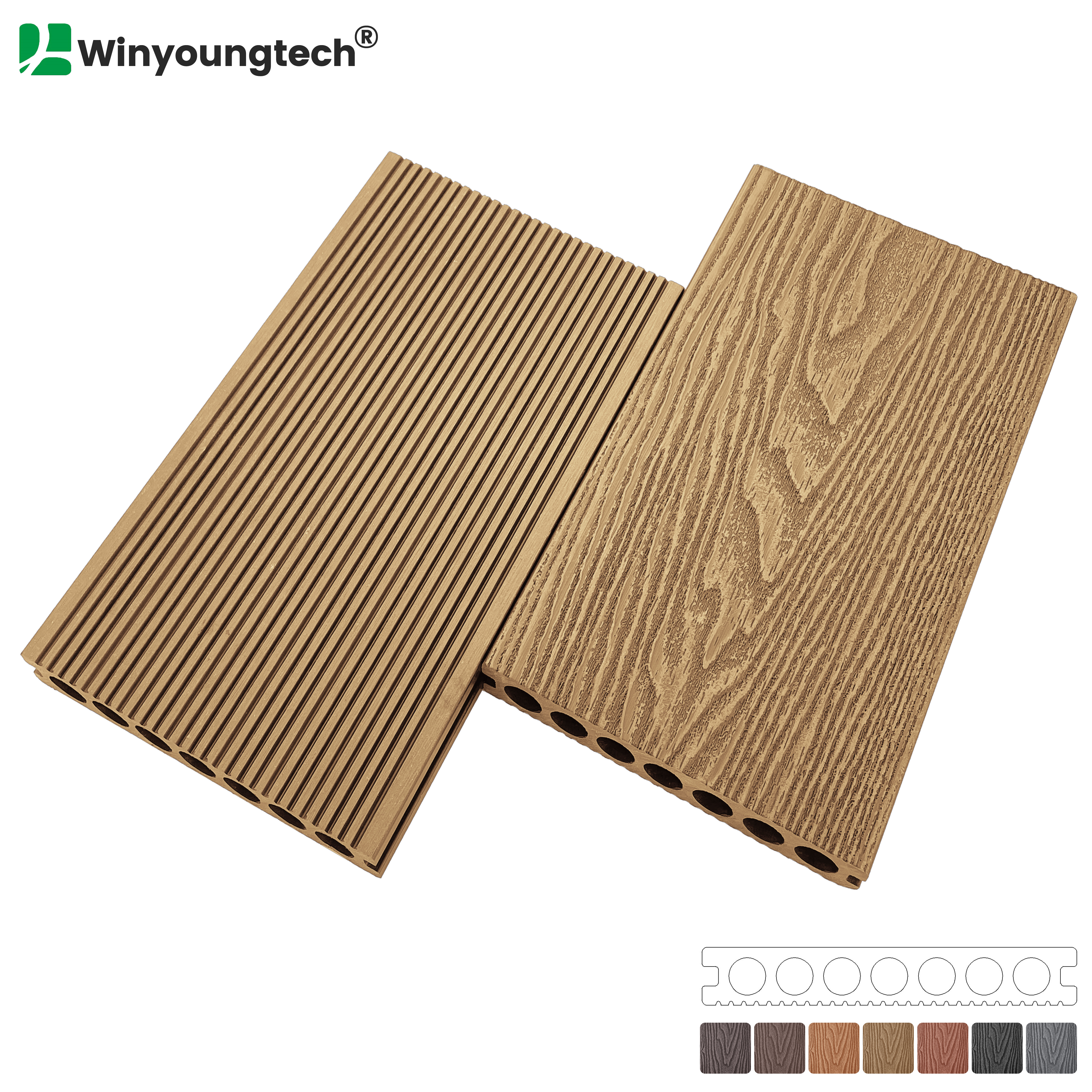 3D Wood Grain Composite Decking