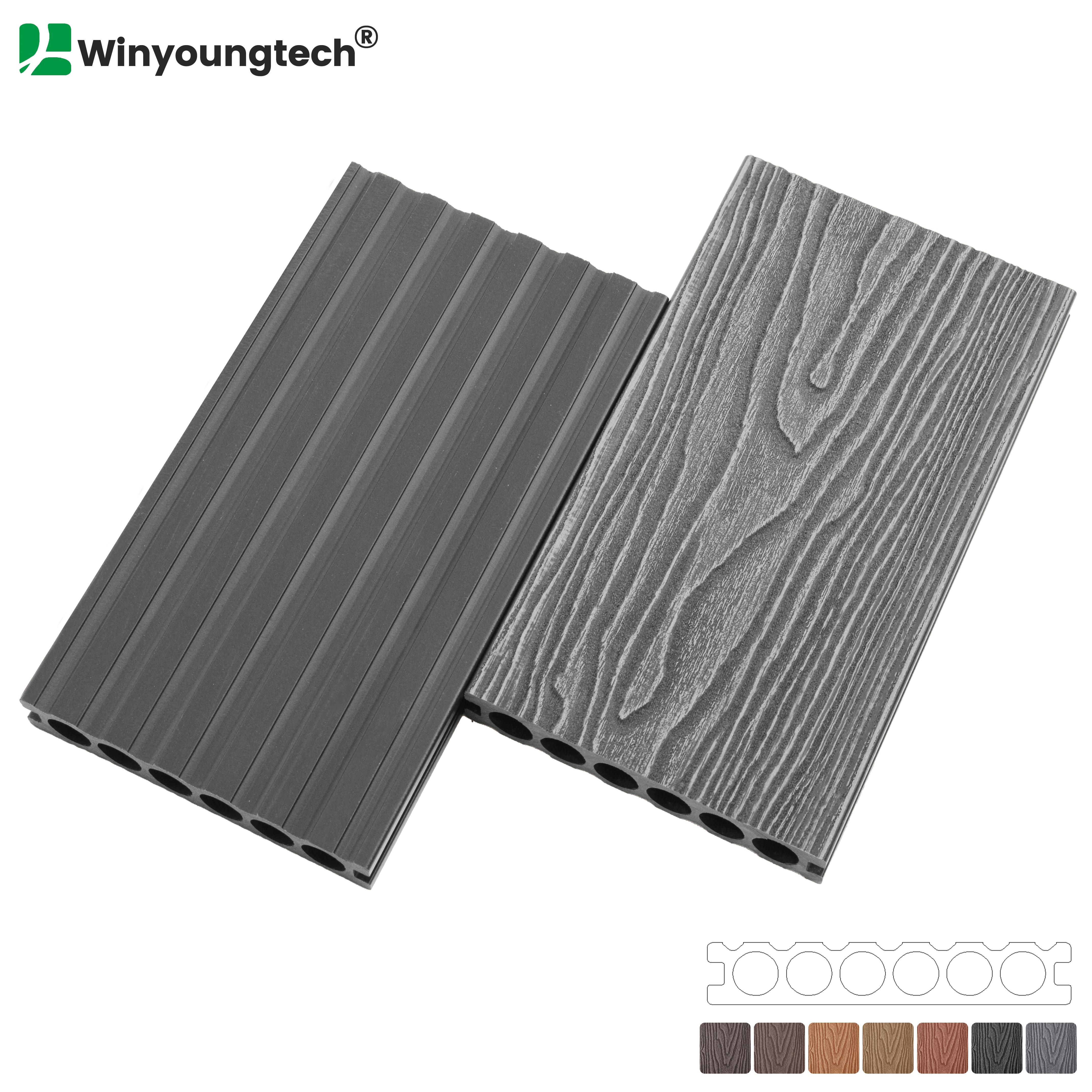 3D Wood Grain Wood Composite Decking
