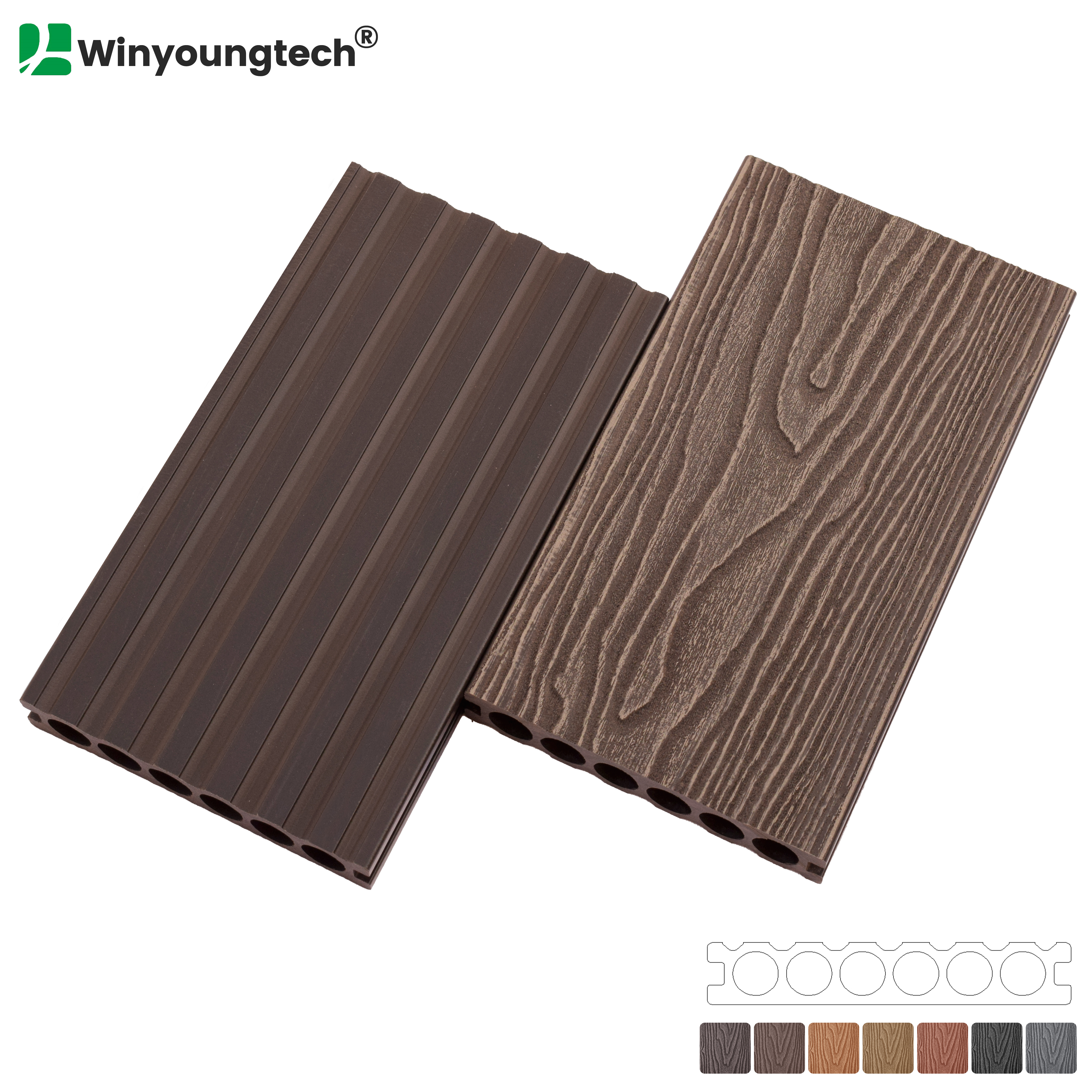 3D Wood Grain Wood Composite Decking