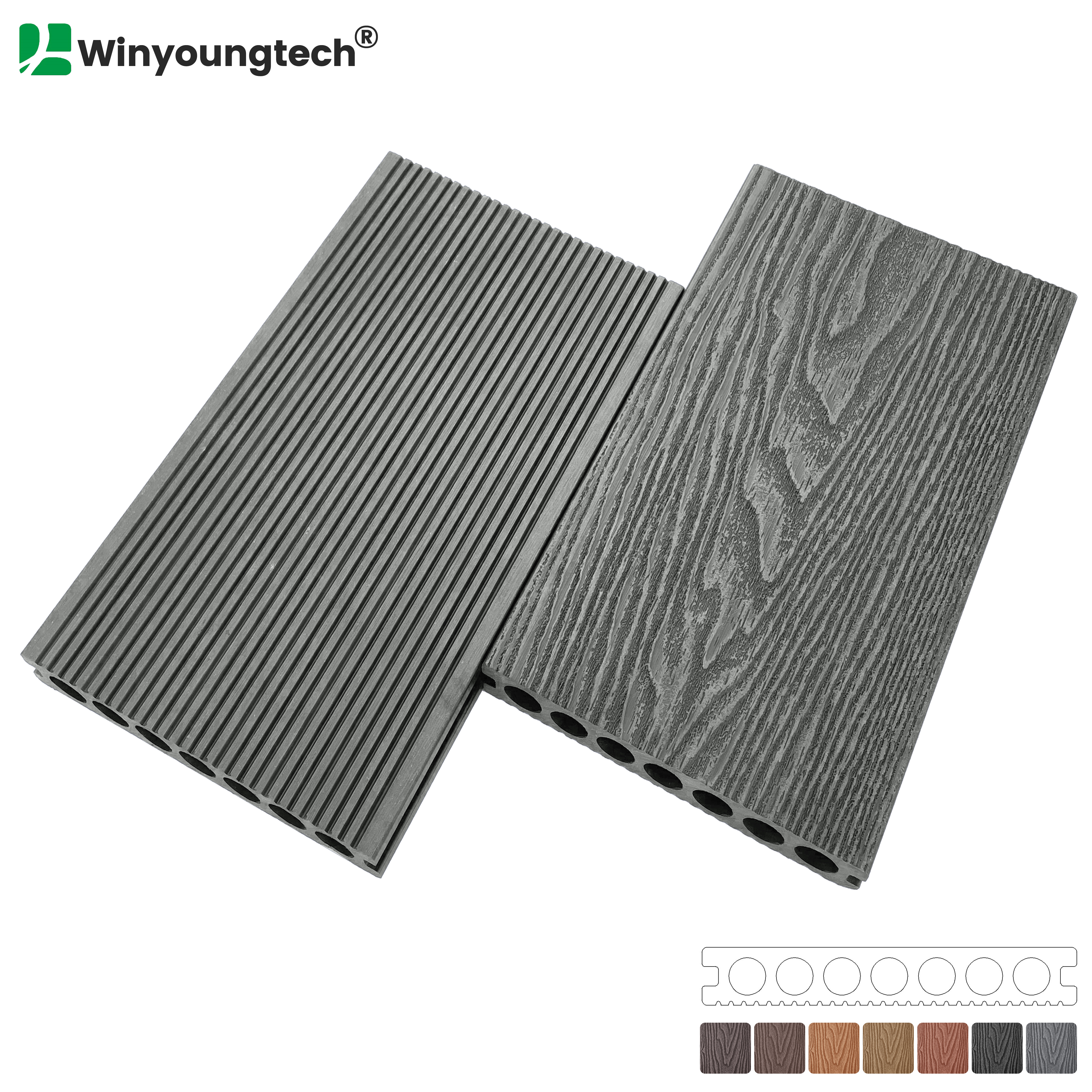 3D Wood Grain Composite Decking