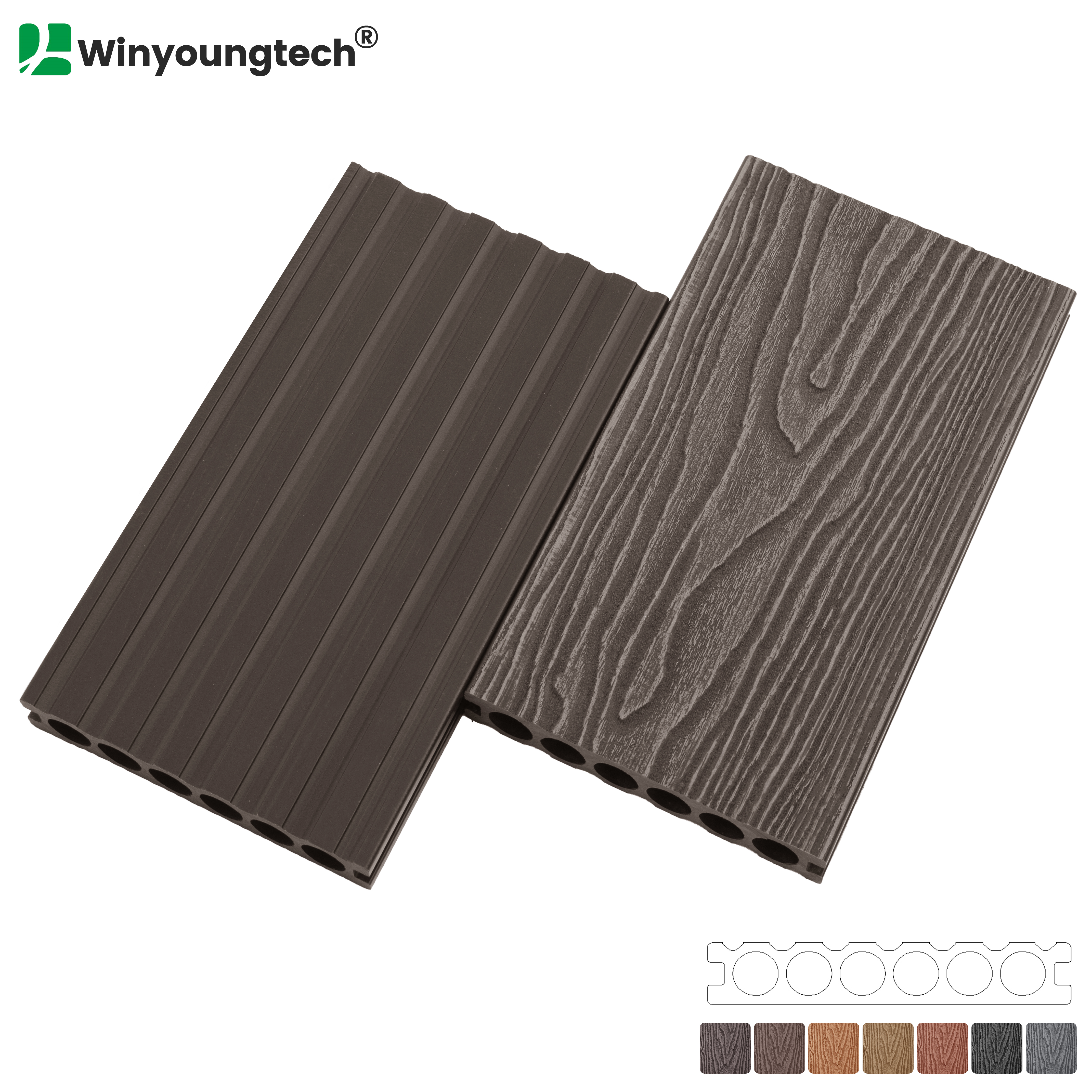 3D Wood Grain Wood Composite Decking
