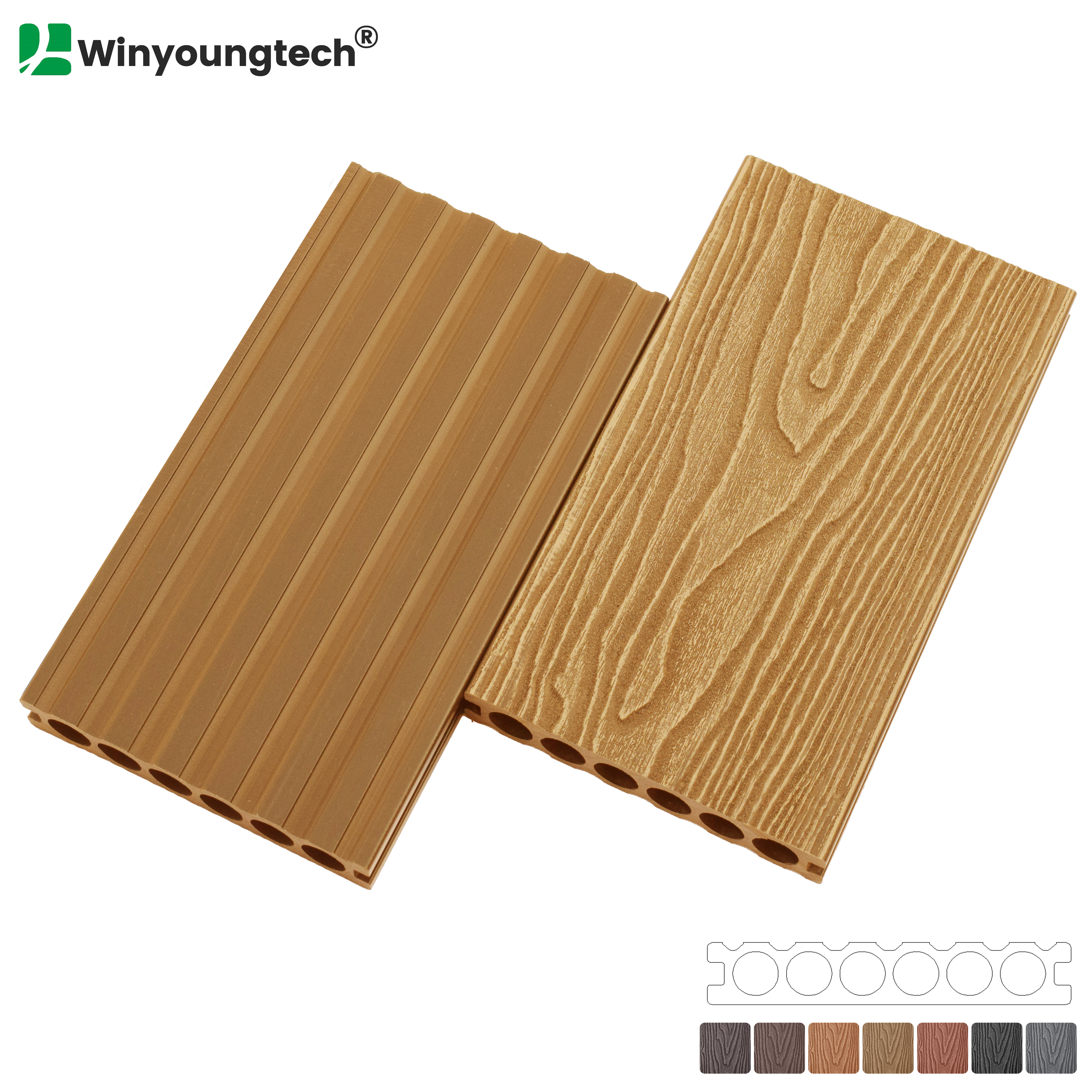 3D Wood Grain Wood Composite Decking