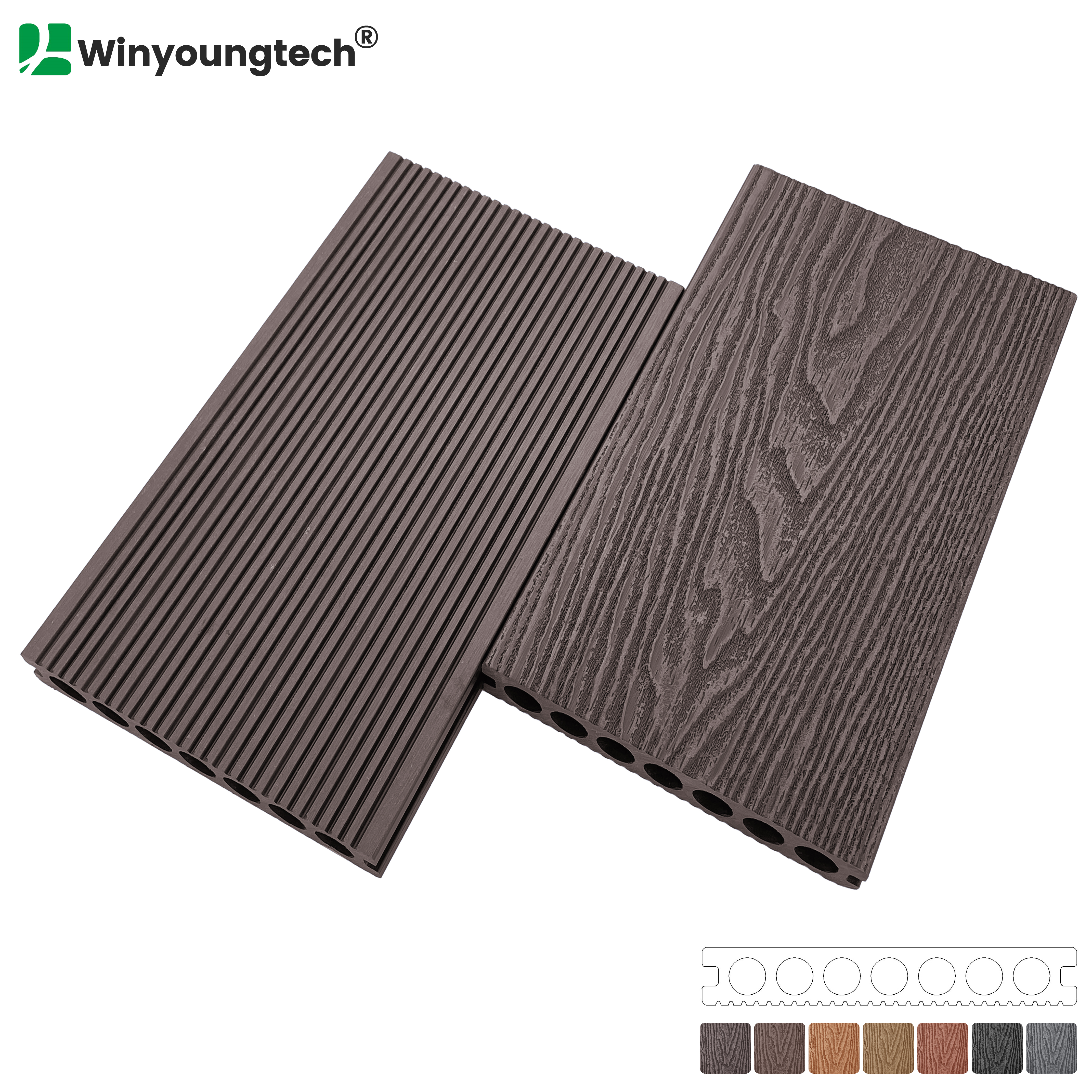 3D Wood Grain Composite Decking