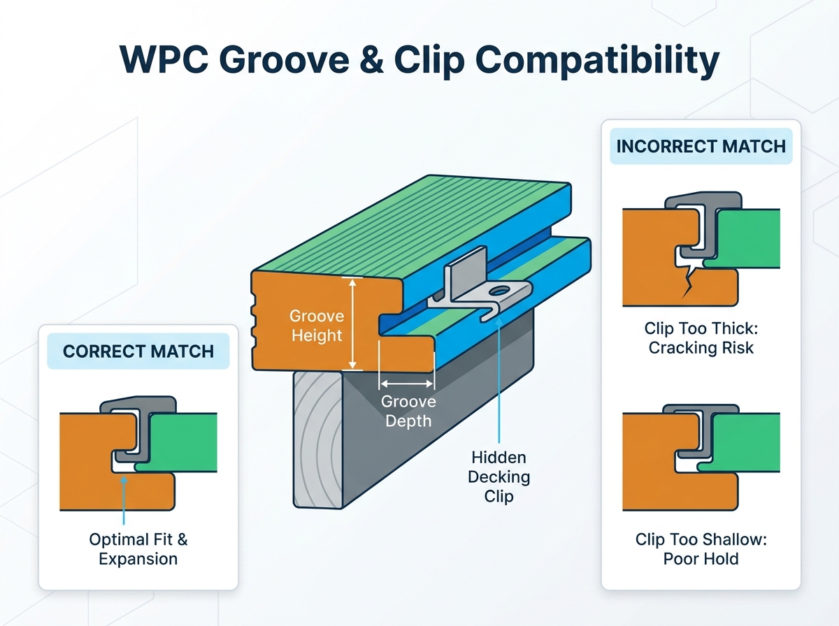 Hidden composite decking installation process